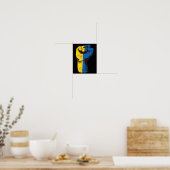 Ich stehe mit Ukraine Ukrainische Flagge Fäuste Uk Poster (Küche)