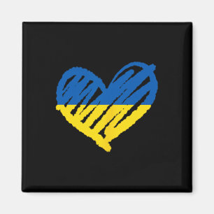 Ich stehe mit Ukraine Ukrainische Flagge Frieden H Magnet