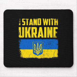 Ich stehe mit Ukraine Ukrainische Flagge Vintage Mousepad