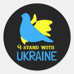 Ich stehe mit Ukraine Ukrainische Friedenstaube Uk Runder Aufkleber