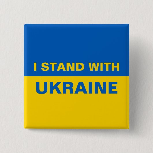 Ich stehe mit ukrainischer Flagge Button (Vorderseite)
