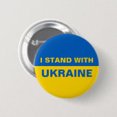 Ich stehe mit ukrainischer Flagge Button (Vorne & Hinten)