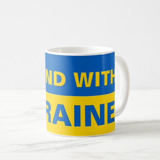 Ich stehe mit ukrainischer Flagge Kaffeetasse (VorderseiteRechts)