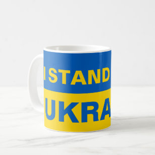 Ich stehe mit ukrainischer Flagge Kaffeetasse