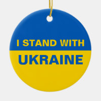 Ich stehe mit ukrainischer Flagge
