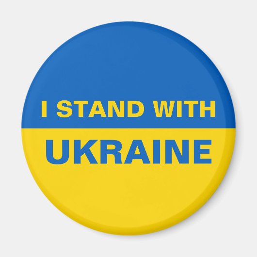 Ich stehe mit ukrainischer Flagge Magnet (Vorne)