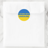 Ich stehe mit ukrainischer Flagge Runder Aufkleber (Tasche)