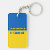 Ich stehe mit ukrainischer Flagge Schlüsselanhänger (Rückseite)