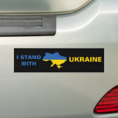 Ich stehe mit ukrainischer Flagge und Karte Autoaufkleber (Auf Auto)