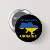 Ich stehe mit ukrainischer Flagge und Karte Button (Vorne & Hinten)