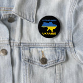 Ich stehe mit ukrainischer Flagge und Karte Button (Beispiel)