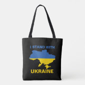 Ich stehe mit ukrainischer Flagge und Karte Tasche (Rückseite)