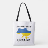 Ich stehe mit ukrainischer Flagge und Tasche B (Rückseite)