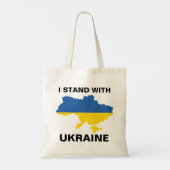 Ich stehe mit ukrainischer Flagge und Tasche B (Rückseite)