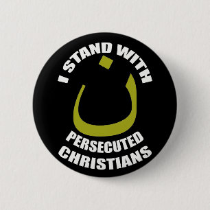 Ich stehe mit verfolgter Christ-Arabisch-Nonne Button