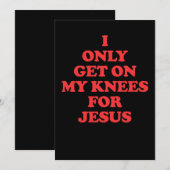 Ich stehe nur für Jesus in den Knie Einladung (Vorne/Hinten)