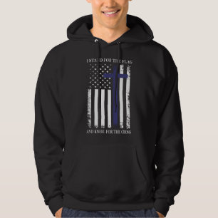 Ich stehe stolz für die Flagge, knie für das Kreuz Hoodie