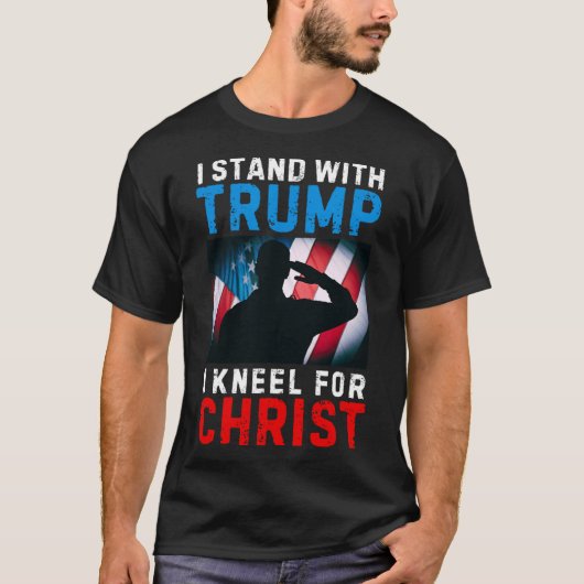 Ich stehe Trump gegenüber, ist mein Präsident Knee T-Shirt (Vorderseite)