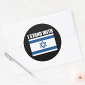 Ich stehe zu Israel Runder Aufkleber (Umschlag)