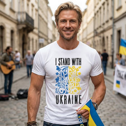 Ich stehe zu Ukraine. Dreizack der Ukraine. T-Shirt