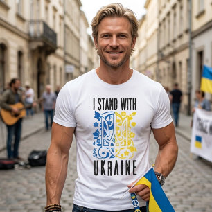 Ich stehe zu Ukraine. Dreizack der Ukraine. T-Shirt