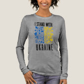 Ich stehe zu Ukraine. Dreizack der Ukraine. Tri-Blend Shirt (Vorderseite)