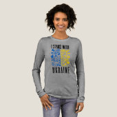 Ich stehe zu Ukraine. Dreizack der Ukraine. Tri-Blend Shirt (Volle Vorderseite)