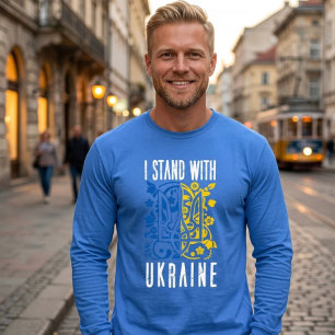 Ich stehe zu Ukraine. Wappen der Ukraine.  Tri-Blend Shirt