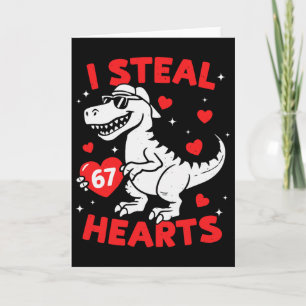 Ich stehle 67 Herz Dinosaurier für Jungen Mädchen  Karte