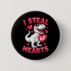 Ich stehle 67 Herzen Lustiger 67 Valentinstag Dino Button