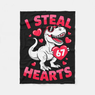 Ich stehle 67 Herzen Lustiger 67 Valentinstag Dino Fleecedecke