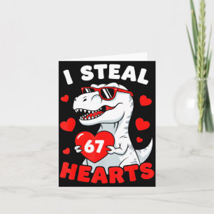 Ich stehle 67 Herzen Lustiger 67 Valentinstag Dino Karte