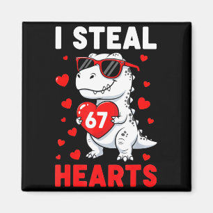 Ich stehle 67 Herzen Lustiger 67 Valentinstag Dino Magnet