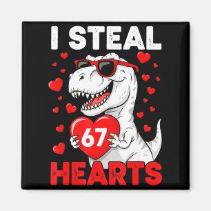 Ich stehle 67 Herzen Lustiger 67 Valentinstag Dino Magnet