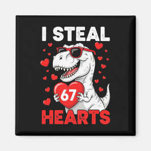 Ich stehle 67 Herzen Lustiger 67 Valentinstag Dino Magnet