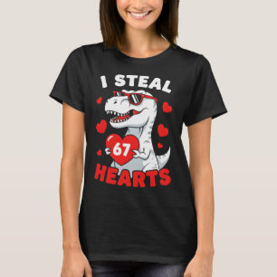Ich stehle 67 Herzen Lustiger 67 Valentinstag Dino T-Shirt
