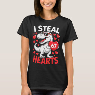 Ich stehle 67 Herzen Lustiger 67 Valentinstag Dino T-Shirt