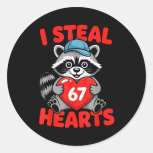 Ich stehle 67 Herzen Lustiger 67 Valentinstag Wasc Runder Aufkleber
