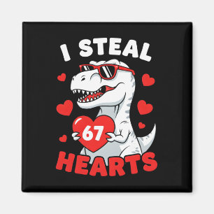 Ich stehle 67 Herzen Lustiges 67 Valentins-Dinosau Magnet