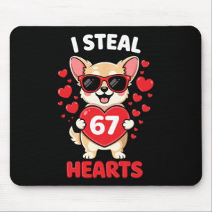 Ich stehle 67 Herzen Lustiges Chihuahua Valentinst Mousepad
