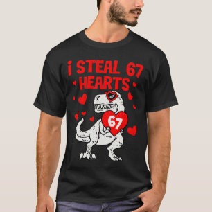 Ich stehle 67 Herzen Sechs Sieben Valentins-Dinosa T-Shirt