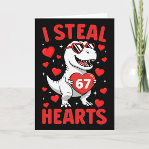 Ich stehle 67 Herzen T Rex Lustiger Valentinstag 6 Karte