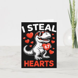 Ich stehle 67 Herzen Valentinstag 67 Meme 6 7 T-re Karte