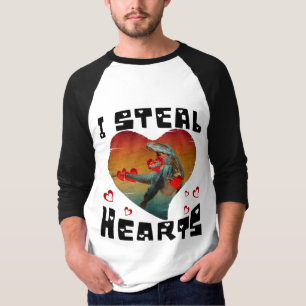 Ich stehle den lustigen Dinosaurier-Valentinstag T-Shirt