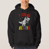Ich stehle Herz Dinosaur Autismus Bewusstsein Klei Hoodie (Vorderseite)