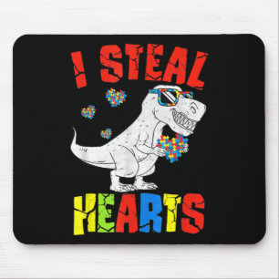 Ich stehle Herz Dinosaur Autismus Bewusstsein Klei Mousepad