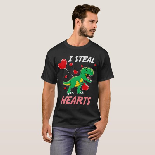 Ich stehle Herz Dinosaur Kinder Design prähistoris T-Shirt (Vorne ganz)