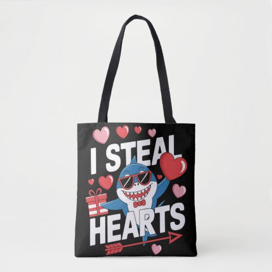 Ich stehle Herz - Funny Valentine's Day Shark Tasche (Vorderseite)