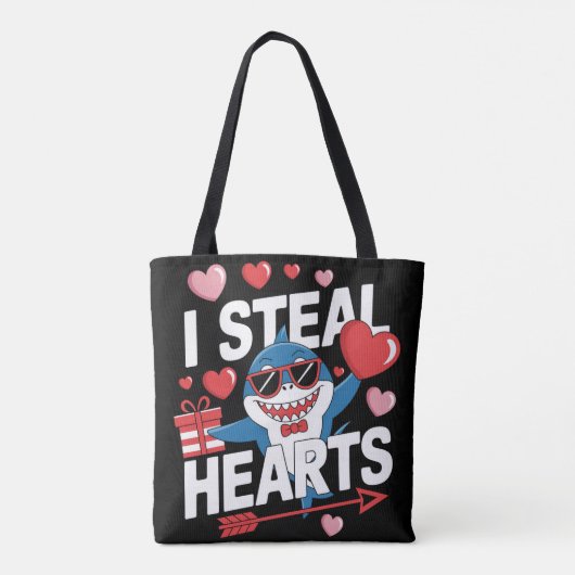 Ich stehle Herz - Funny Valentine's Day Shark Tasche (Rückseite)