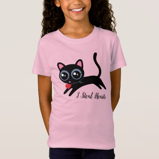 Ich stehle Herz Niedlich Kitty T-Shirt (Vorderseite)